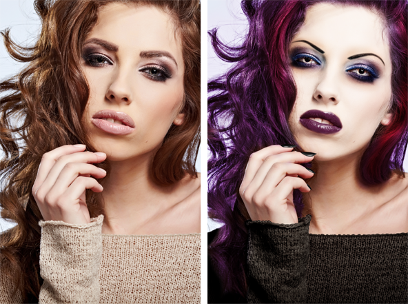 Gothic Makeover Photoshop Video Tutorial Before and After