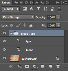 Blood Type Photoshop Tutorial Type in Layer Group