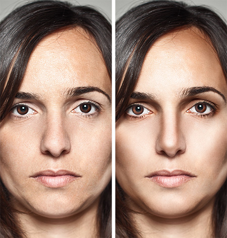 Contour Shaping Photoshop Makeup Tutorial - Before and After
