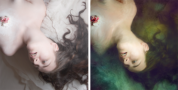 Dreamy Painted Style Photoshop Tutorial - Before and After