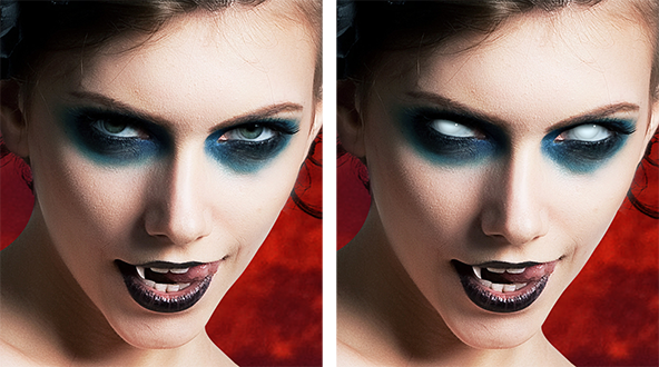 White Glossy Eyes Photoshop Video Tutorial - Before & After